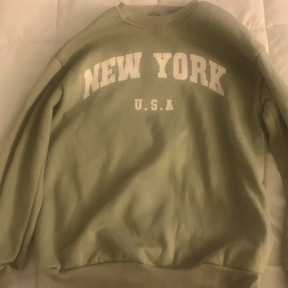 green New York crew neck